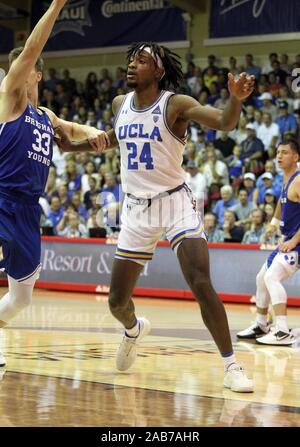 23 novembre 2019 - l'UCLA Bruins Jalen Hill # 24 lors d'un match entre les Cougars de Brigham Young et l'UCLA Bruins au Lahaina Civic Center sur l'île de Maui à Lahaina, HI - Michael Sullivan/CSM. Banque D'Images