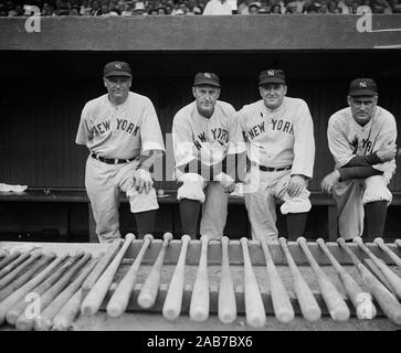 Les membres de l'équipe de baseball des Yankees de New York ca. 1936-1937 Banque D'Images