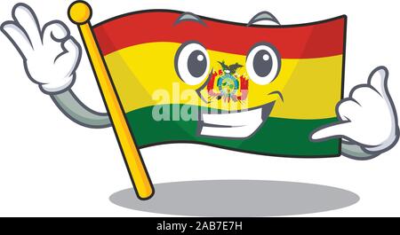 Appelez moi mignon guatermala mascot cartoon style drapeau Illustration de Vecteur