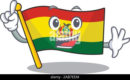 Drapeau de doigt en guatermala mascot cartoon character style Illustration de Vecteur