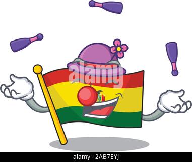 Drapeau de Jonglerie super cool guatermala mascot cartoon style Illustration de Vecteur