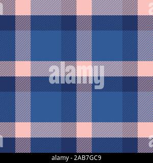 Bleu et rose Tartan motif transparent.Texture pour plaid, nappes, vêtements, chemises, robes, de papier, de la literie, des couvertures, couettes et autres pro Illustration de Vecteur