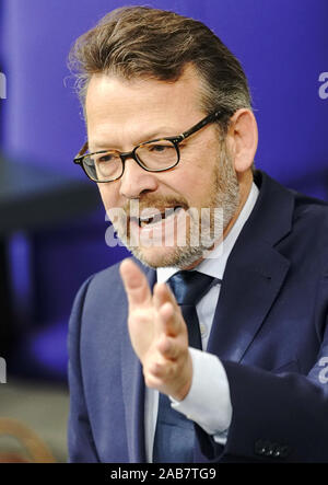 Berlin, Allemagne. 26 Nov, 2019. Otto Fricke (FDP) parle au Bundestag lors du débat sur le budget fédéral 2020. Crédit : Michael Kappeler/dpa/Alamy Live News Banque D'Images