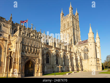 La cathédrale de Gloucester, centre-ville, Gloucester, Gloucestershire, Angleterre, Royaume-Uni, Europe Banque D'Images