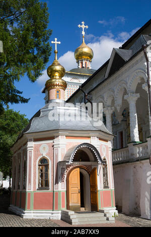 Chapelle, la Sainte Trinité-Serge Lavra, UNESCO World Heritage Site, Serguiev Posad, anneau d'or, de l'oblast de Moscou, en Russie, en Europe Banque D'Images