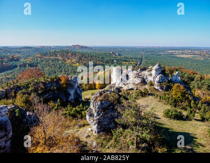 Mont Zborow dans Krakow-Czestochowa Podlesice, Upland (Jurassique Polonais Highland), Voïvodie de Silésie, Pologne, Europe Banque D'Images