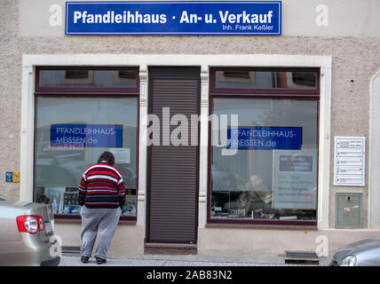 15 octobre 2019, Saxe, Meissen : La boutique d'un magasin de jouet dans la vieille ville. Photo : Jens Büttner/dpa-Zentralbild/ZB Banque D'Images