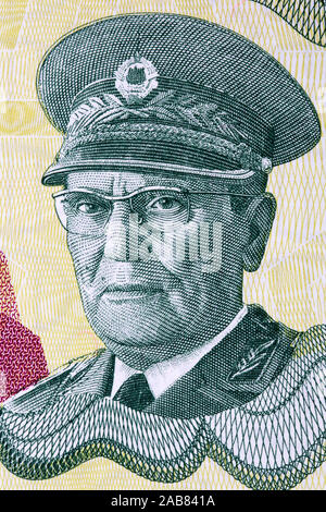 Josip Broz Tito un portrait de l'argent yougoslave Banque D'Images