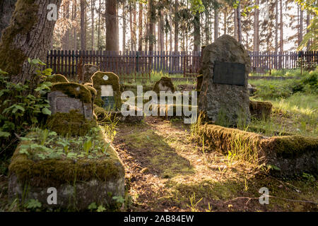 Les pierres tombales d'un vieux cimetière oublié Banque D'Images