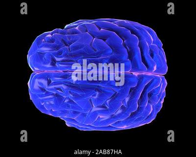 Style synthwave en rendu 3d illustration d'un cerveau humain Banque D'Images