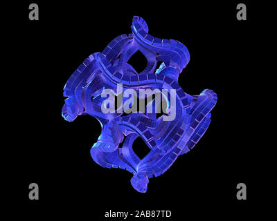 Rendu 3D abstract style synthwave illustration d'une forge Banque D'Images