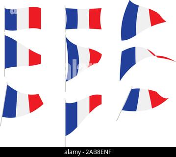 Set de dessin vectoriel avec drapeau France Illustration de Vecteur