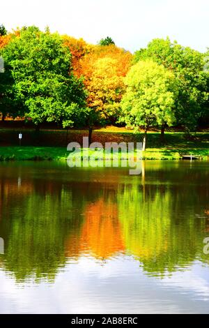 Heilbachsee réservoir dans Gunderath, Eifel Banque D'Images