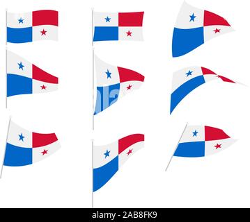 Set de dessin vectoriel avec drapeau Panama Illustration de Vecteur