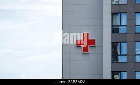 Coruna / Espagne - 20 novembre 2019 : l'hôpital de la Croix-Rouge s'identifier Coruna Espagne Banque D'Images