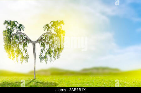 L'arbre vert en forme de poumon-images, des concepts médicaux, l'autopsie, affichage 3D et les animaux comme un élément Banque D'Images