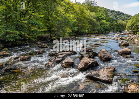 L'Afon Glaslyn (Rivière Glaslyn), près de, de Beddgelert Gwynedd, au nord du Pays de Galles Banque D'Images