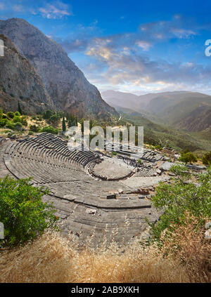 Théâtre grec antique de Delphes, site archéologique de Delphes, Delphi, Grèce Banque D'Images