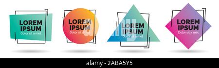 Set de peinture acrylique design texture grunge sur frame. Un design parfait pour titre, logo, affiches et de bannières. Vector Illustration de Vecteur