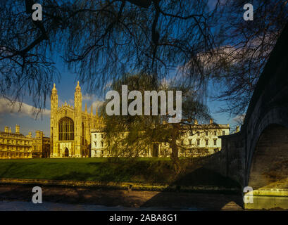 Le dos, King's College Chapel. L'Université de Cambridge. Cambridgeshire, Angleterre, RU Banque D'Images