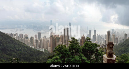 Horizon de Hong Kong depuis Victoria Peak Banque D'Images