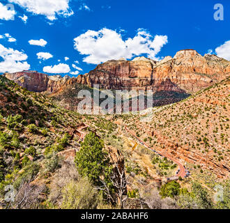 À Pine Creek Canyon Zion National Park en Utah Banque D'Images