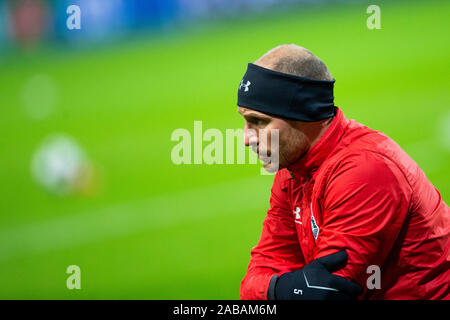 Moscou, Russie. 26 Nov, 2019. Football : Ligue des Champions, Moscou Locomotive - Bayer 04 Leverkusen, phase Groupe, Groupe D, 5e journée dans l'Arène de RZD. Benedikt Höwedes de Moscou de l'échauffement. Crédit : Rolf Vennenbernd/dpa/Alamy Live News Banque D'Images