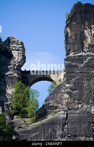 Bastei, Elbsandsteingebirge, Saechsische Schweiz, Sachsen Banque D'Images