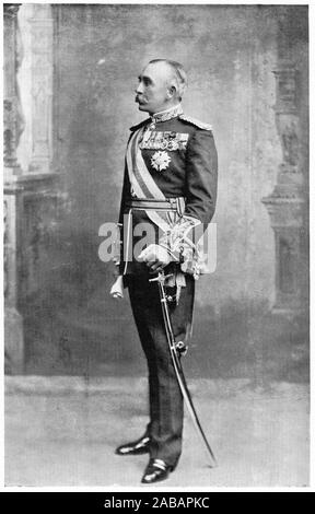 Portrait en demi-teinte de John Gilbert Elliot-Murray-Kynynmound, 4e comte de Minto KG GCSI GCMG GCIE PC (1845 - 1914) aristocrate britannique et homme politique qui a servi comme gouverneur général du Canada, et en tant que vice-roi et gouverneur général de l'Inde Banque D'Images