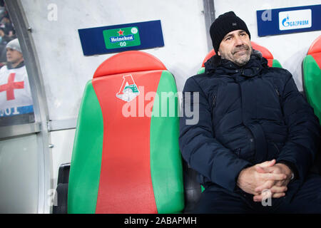 Moscou, Russie. 26 Nov, 2019. Football : Ligue des Champions, Moscou Locomotive - Bayer 04 Leverkusen, phase Groupe, Groupe D, 5e journée dans l'Arène de RZD. Leverkusen coach Peter Bosz avant le jeu. Crédit : Rolf Vennenbernd/dpa/Alamy Live News Banque D'Images