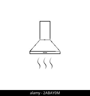 Hotte de cuisine icône vecteur ligne. Hotte d'extraction. Hotte de cuisinière. Ventilation de cuisine signe. Illustration de Vecteur