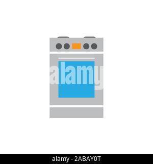 Cuisinière avec four vector icon Illustration de Vecteur