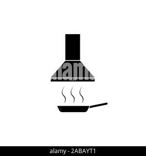 Hotte de cuisine icône vecteur. Hotte d'extraction. Hotte de cuisinière. Ventilation de cuisine poêle signe. Illustration de Vecteur