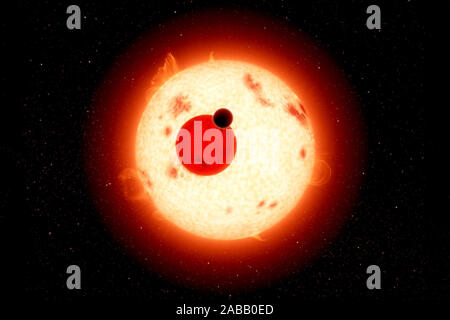 Vénus dans le contexte du soleil. Éléments de cette image fournie par la NASA Banque D'Images