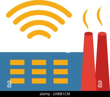 L'icône de l'usine Smart. Des éléments simples de couleur à partir de la collection de l'industrie 4.0 Illustration de Vecteur