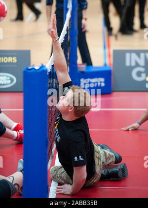 Le prince Harry de lancer l'Invictus Games, un événement sportif international pour les blessés, malades et blessés personnel de service dans l'Copperbox au Queen Elizabeth Olympic Park.Mars 2014 Banque D'Images