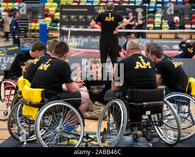 Le prince Harry de lancer l'Invictus Games, un événement sportif international pour les blessés, malades et blessés personnel de service dans l'Copperbox au Queen Elizabeth Olympic Park.Mars 2014 Banque D'Images
