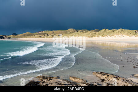 Plage de Balnakeil Bay près de Durness à Sutherland sur la côte nord de l'itinéraire en voiture panoramique 500 dans le nord de l'Ecosse, Royaume-Uni Banque D'Images