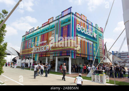 MILAN, ITALIE - 30 mai : l'Installation de l'Équateur à l'Expo, le pavillon de l'exposition universelle sur le thème de la nourriture le 30 mai 2015 à Milan Banque D'Images