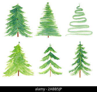 Simple pin illustrations faites à la main à l'aquarelle set Banque D'Images