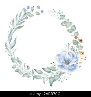 La main vide du châssis s'épanouir l'illustration à l'aquarelle Banque D'Images