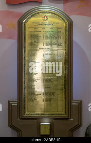 Hanoi, Vietnam - 11 octobre 2019 : une liste de soldats de Hanoi qui ont donné leur vie dans la guerre du Vietnam, la lutte contre les Américains Banque D'Images