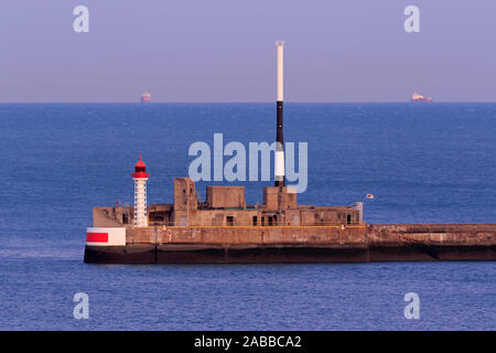 Phare de brise-lames, Le Havre, Normandie, France Banque D'Images