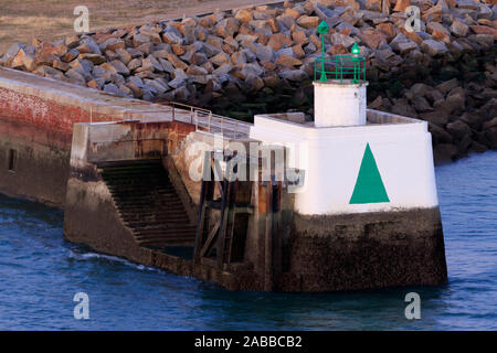 Feu de navigation, Le Havre Port, Normandie, France Banque D'Images