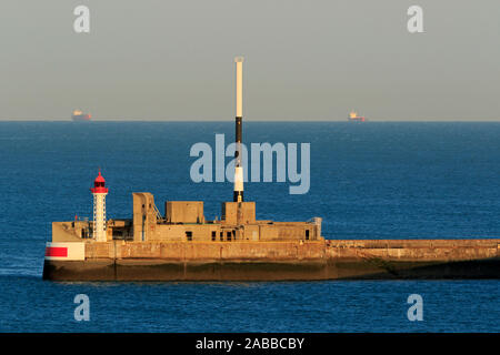 Phare de brise-lames, Le Havre, Normandie, France Banque D'Images