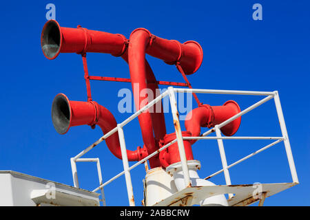 Lighthship de brume, Le Havre, Normandie, France Banque D'Images