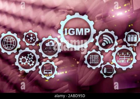 IGMP. Concept Internet Group Management Protocol. La technologie des communications. Banque D'Images