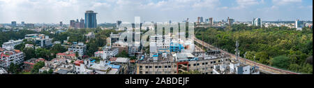 Vue sur le centre-ville de Bangalore depuis les hauteurs de District Banque D'Images