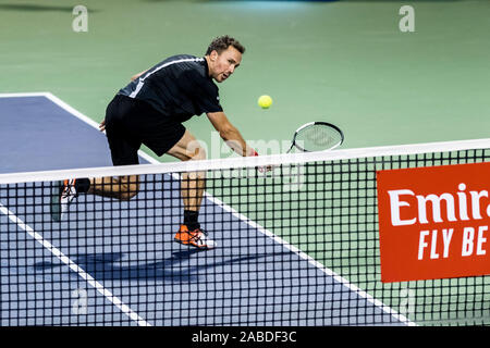 Joueur de tennis professionnel Croate Mate Pavic et joueur de tennis professionnel brésilien Bruno Soares concourir contre joueur de tennis français Banque D'Images