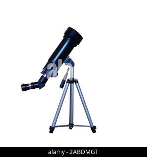 Télescope réaliste sur un trépied. Vector illustration. L'équipement optique. Illustration de Vecteur